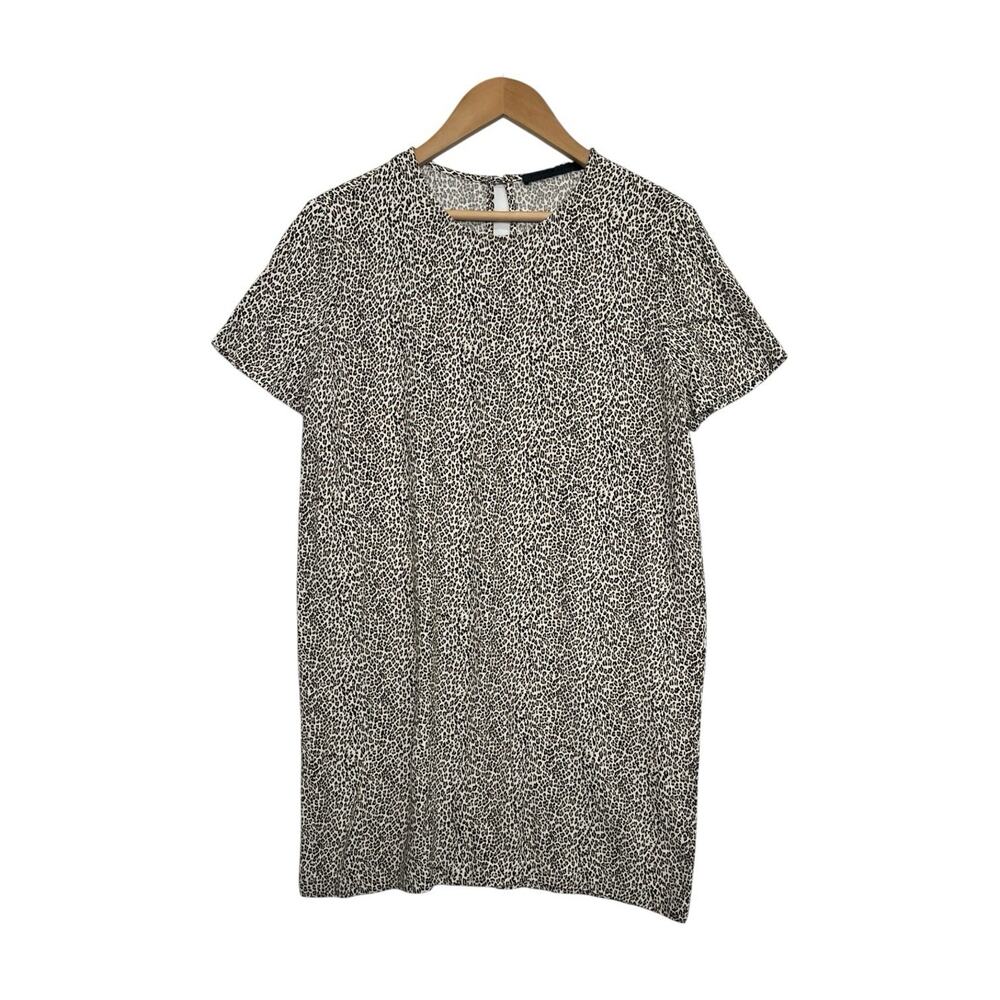 Jenni Kayne T Shirt Dress Womens Large Brown Leopard Short Sleeve Designer Boho